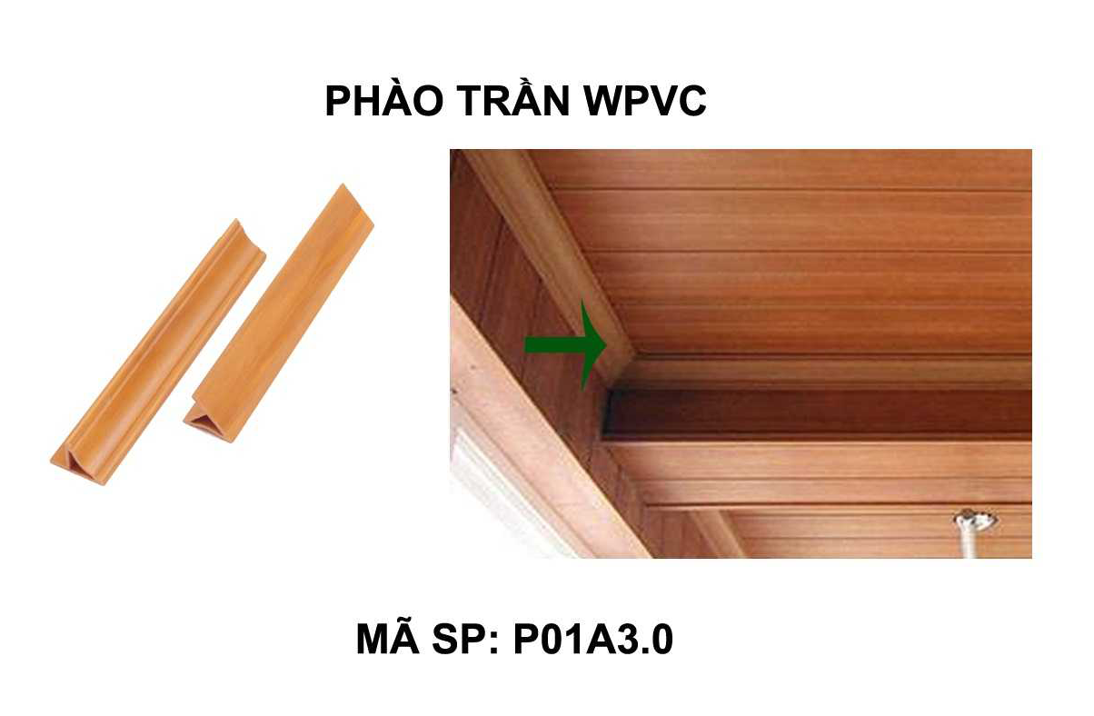 Go nhua sinh thai op tuong tran WPVC phào trần 39x26 ud