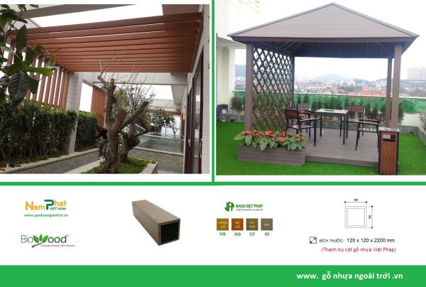 Chòi nghỉ mát, giàn hoa gỗ nhựa ngoài trời Việt Pháp, Biowood