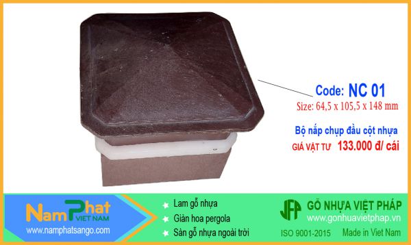 Bộ nắp chụp trụ hàng rào NC01 cho trụ 120x120mm