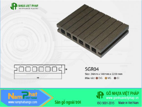 SÀN GỖ RỖNG SGR04 (Loại 6 lỗ vuông, ghép hở) 