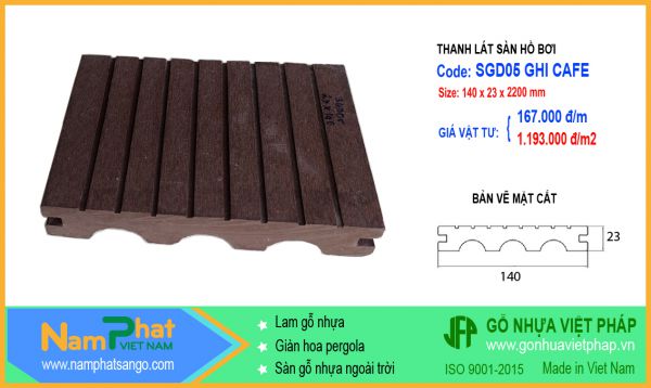 Thanh đặc lát sàn SGD05 một mặt lõm